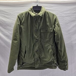 Vintage US NAVY Vietnam A-2 Deck Jacket Cold Weather Lined Men's Small Green